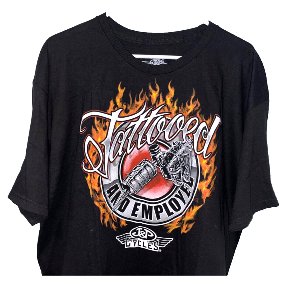 J&P Cycles Tattooed And Employed Motorcycles Biker Size XL T-shirt